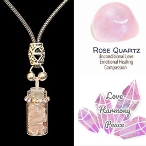New! Rose Quartz Crystal Necklace